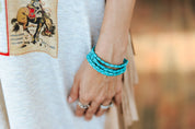 Turquoise Barrel Beads Bracelet Stack