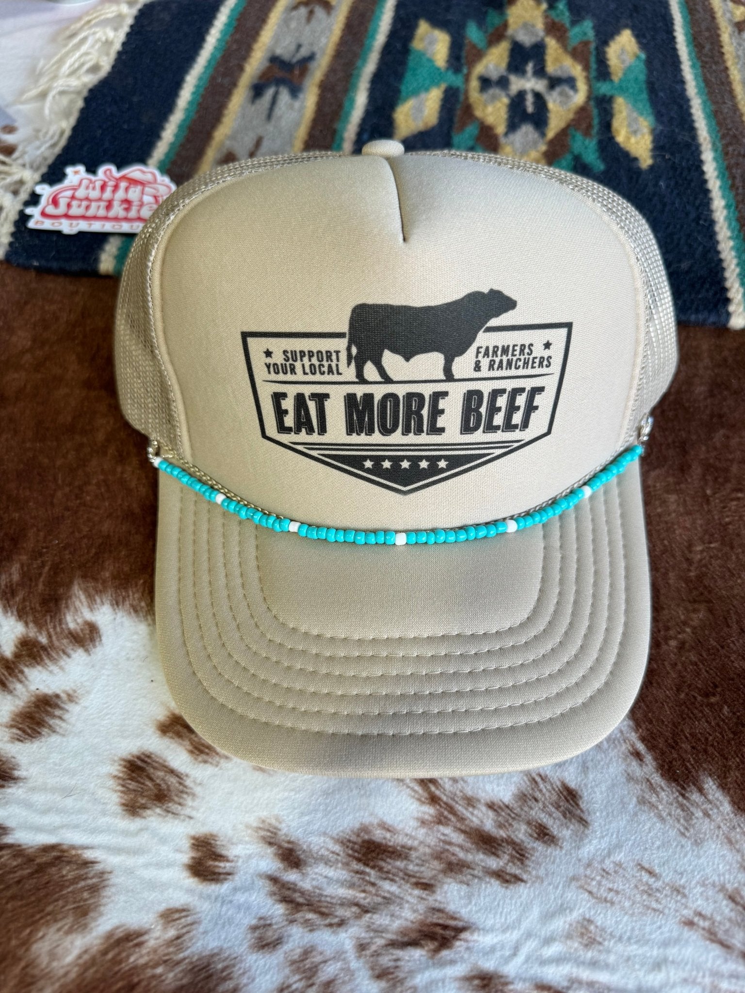 Turquoise Beaded Hat Chain