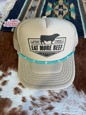 Turquoise Beaded Hat Chain