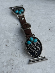 Turquoise Boot Stitch Apple Watch Band
