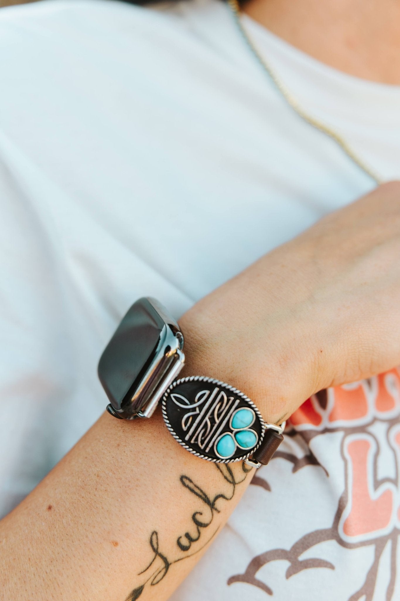 Turquoise Boot Stitch Apple Watch Band