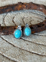 Turquoise Charm Stud Earrings