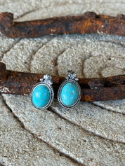 Turquoise Charm Stud Earrings