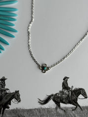 Turquoise Clover Pendant Chain Necklace