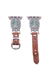 Turquoise Cluster Faux Leather Apple Watch Band