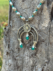 Turquoise Crescent Naja Necklace