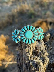 Turquoise Floral Blossom Cuff Bracelet