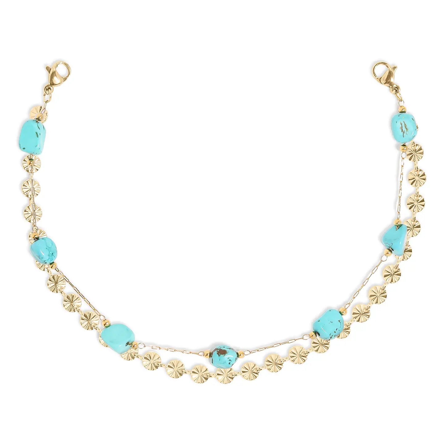 Turquoise Gold Trails Double Trucker Hat Chain