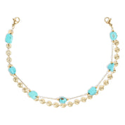 Turquoise Gold Trails Double Trucker Hat Chain