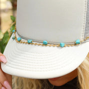 Turquoise Gold Trails Double Trucker Hat Chain