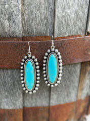 Turquoise Oval Concho Earrings