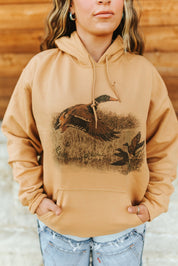 Vintage Duck Graphic HoodieOld GoldS