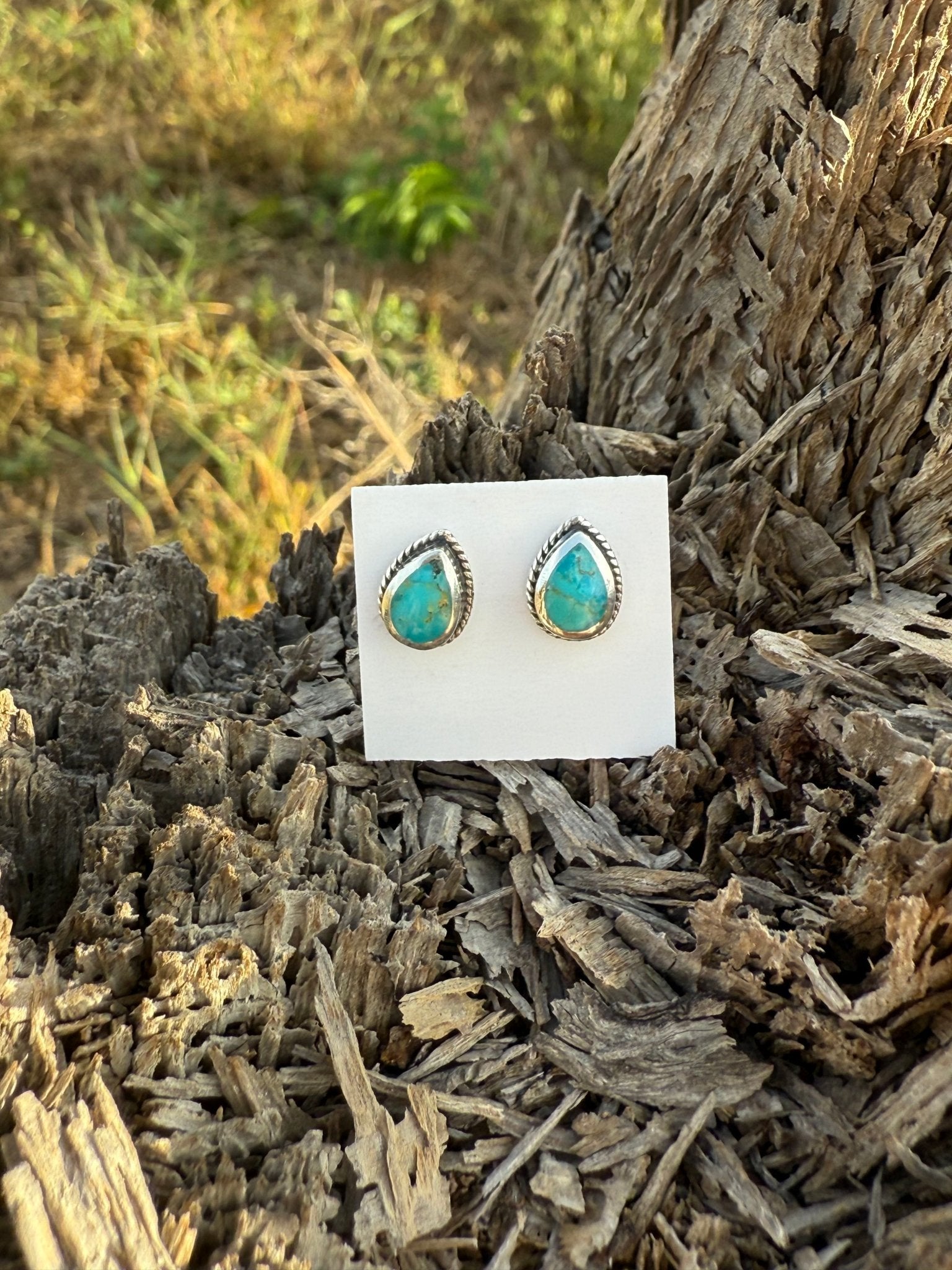 Western Charm Turquoise Teardrop Earrings