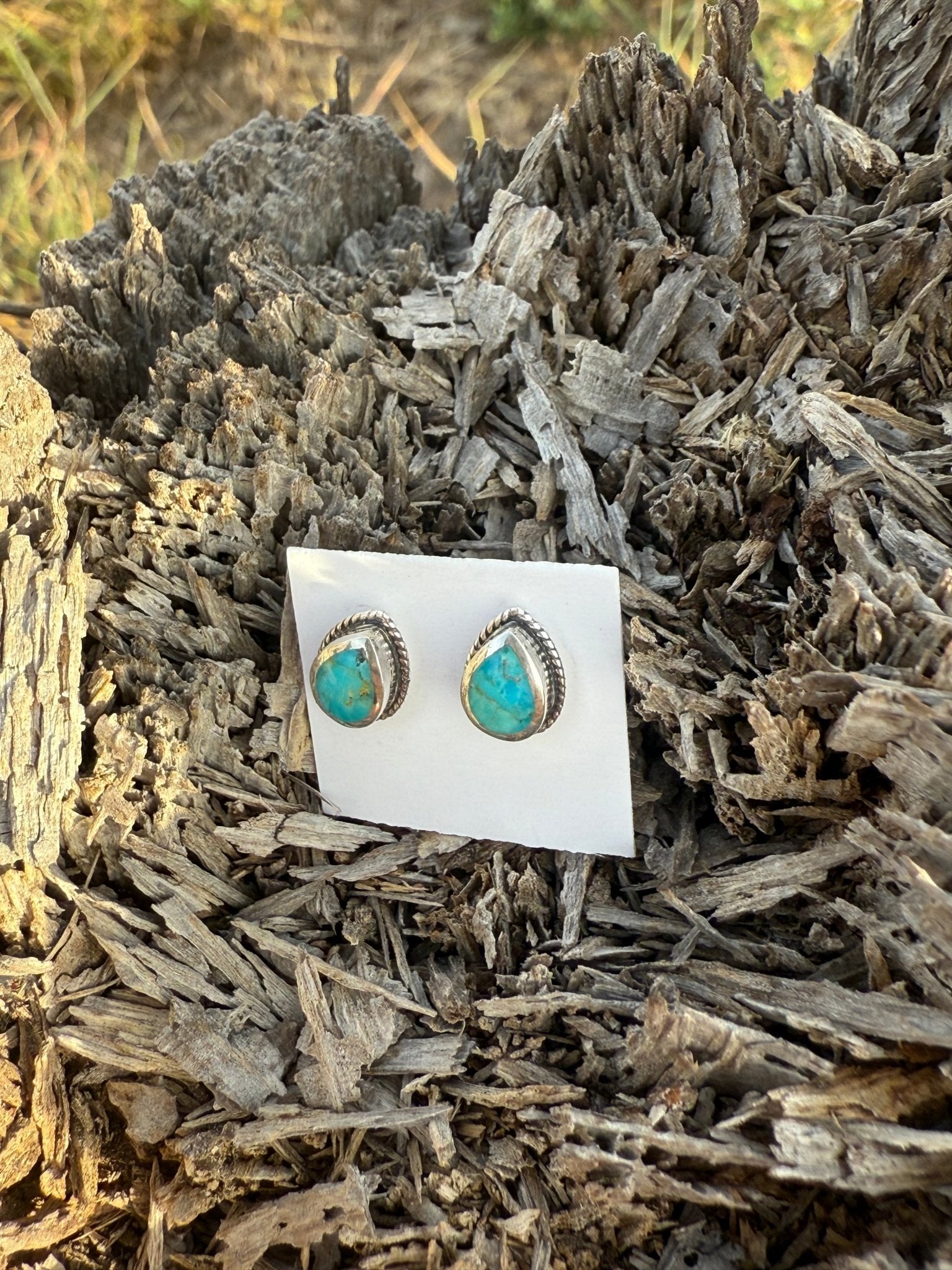 Western Charm Turquoise Teardrop Earrings