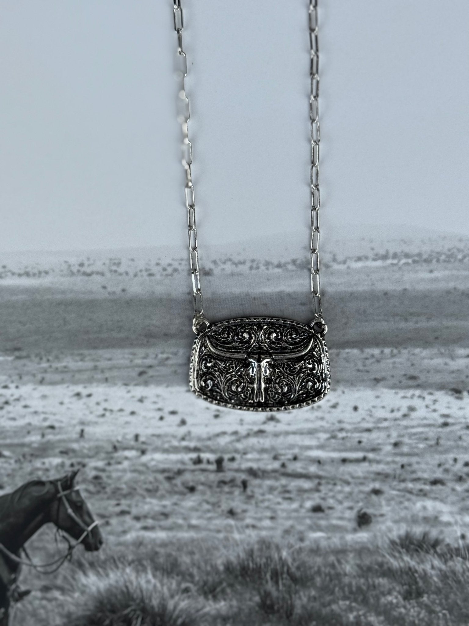 Western Steer Skull Necklace