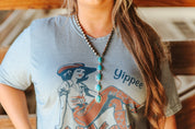 Western Turquoise Lariat Necklace
