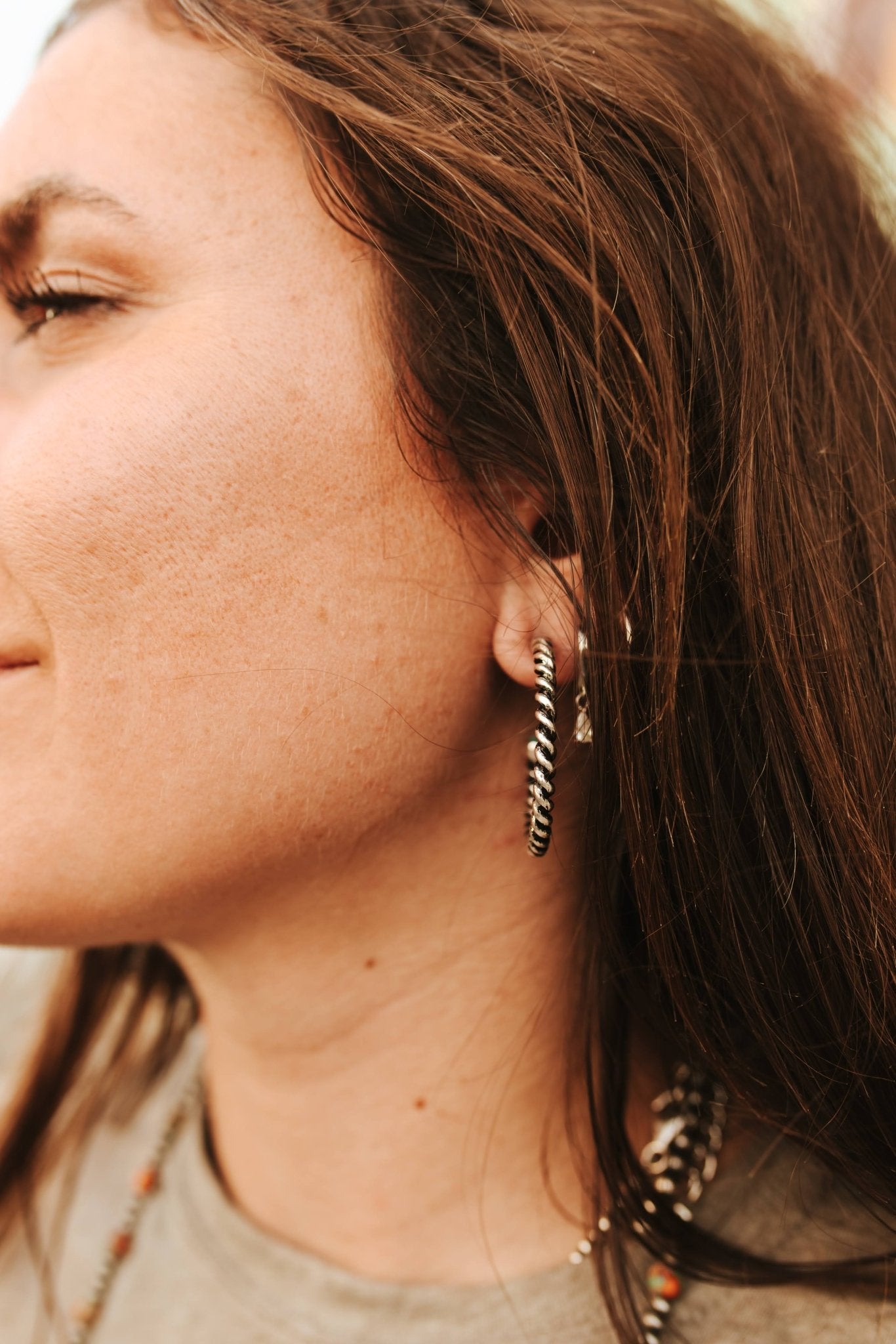 Western Twisted Rope Hoop Earring