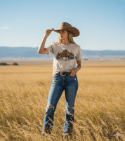 Western Winter Barn Christmas Graphic TeeCementS