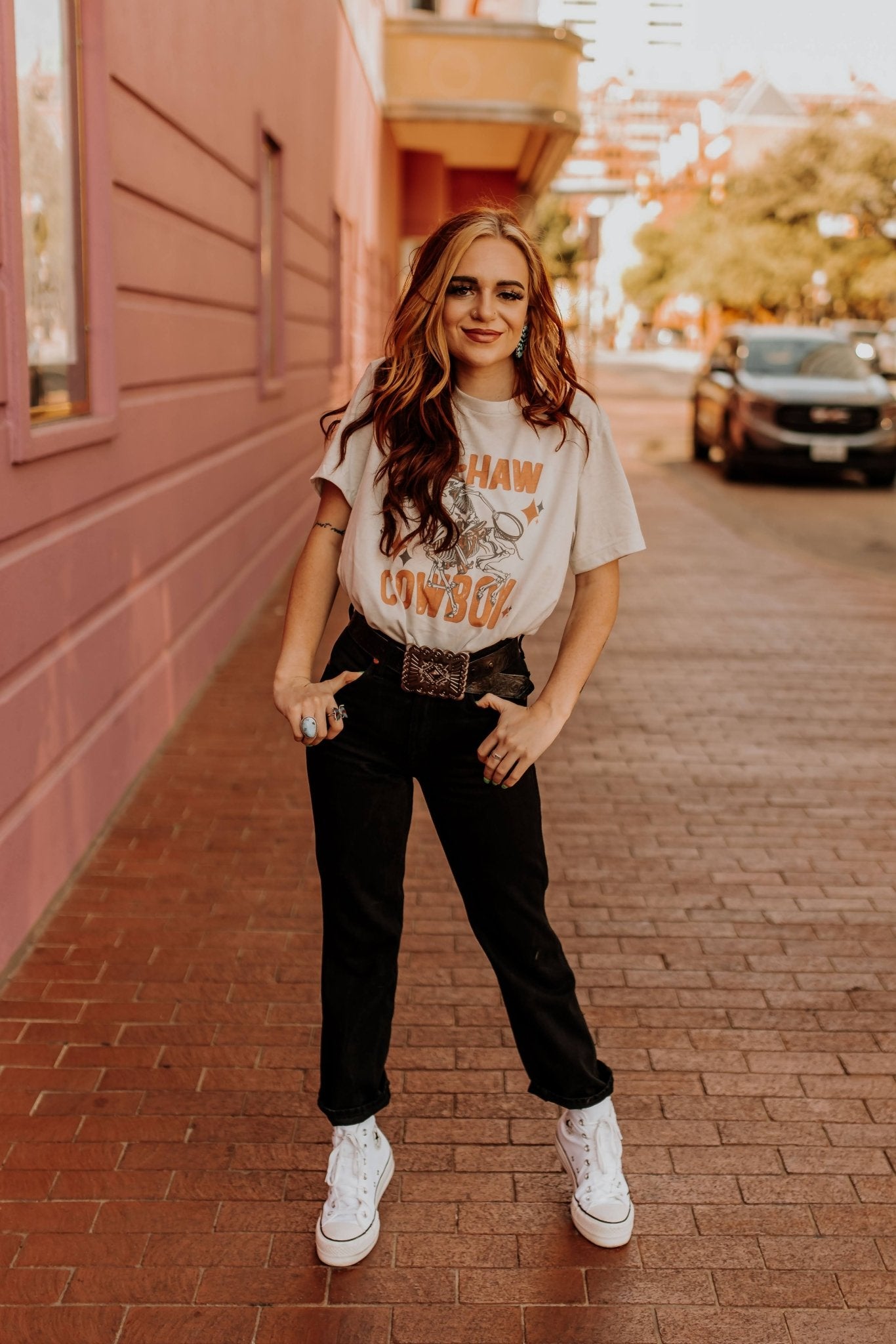 Yee - Haw Skeleton Cowboy Graphic TeeCementS