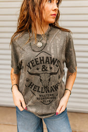 Yeehaws And Hellnaws RealTree Camo Graphic TeeHardwood CamoS