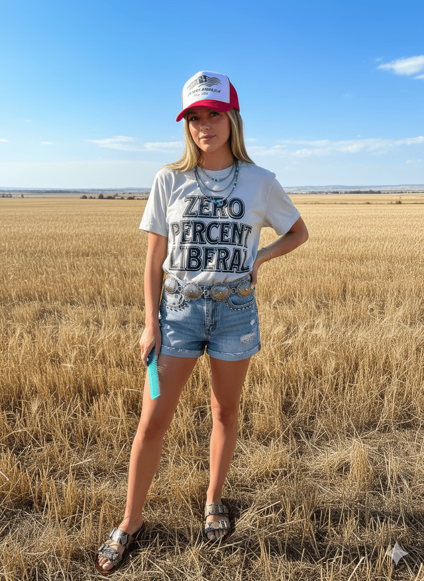 Zero Percent Liberal Graphic TeeCool GreyS