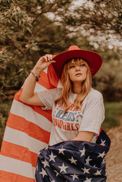 America Needs Cowgirls TeeWhiteS