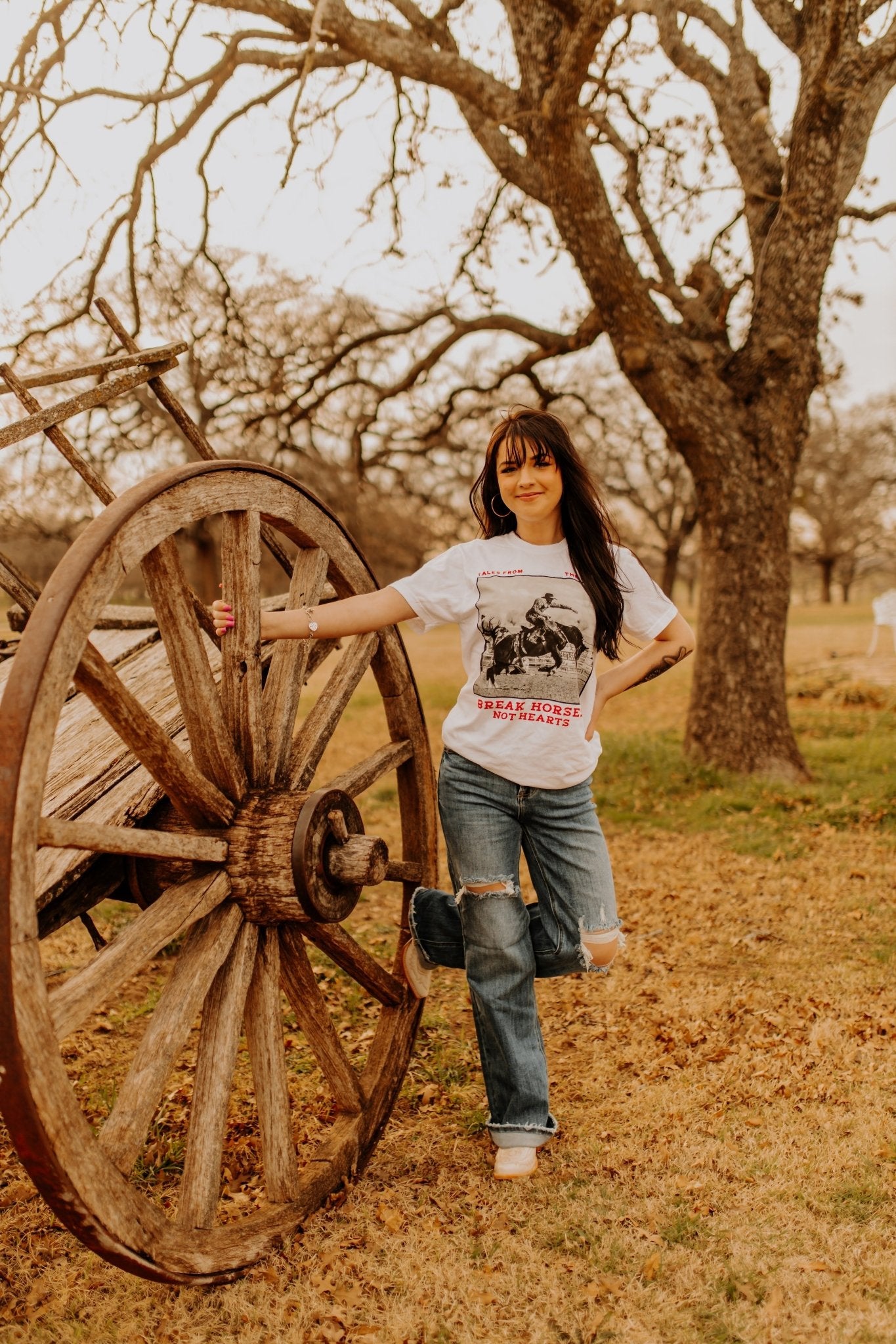 Break Horses, Not Hearts Graphic TeeWhiteS