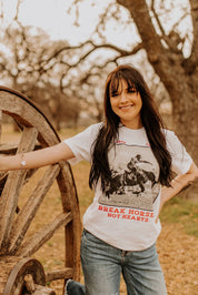 Break Horses, Not Hearts Graphic TeeWhiteS