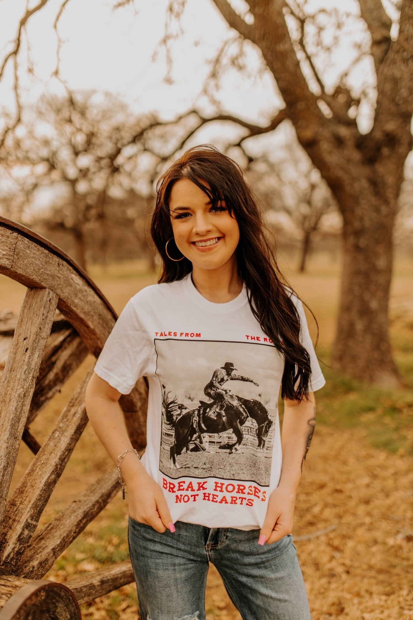 Break Horses, Not Hearts Graphic TeeWhiteS