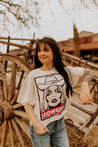 Distressed Cowgirl Cropped Graphic TeeWhiteS
