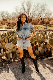 Distressed Denim RomperDenimS