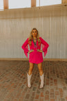 Fringe Rodeo Blazer Dress - PinkPinkS