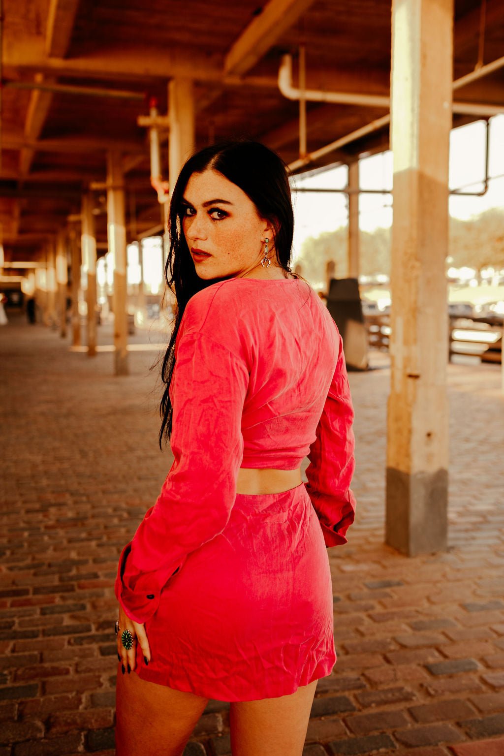 Front Twist Fuchsia Mini DressFuchsiaS