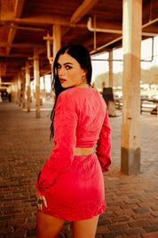 Front Twist Fuchsia Mini DressFuchsiaS