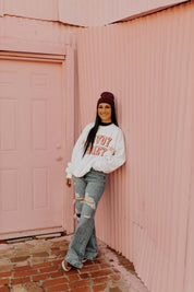 High Waisted Wide Leg Distressed JeanDenim1