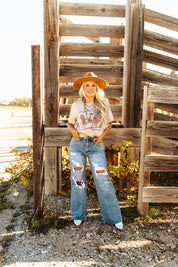 High Waisted Wide Leg Distressed JeanDenim1