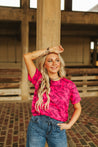 Hot Pink Howdy Western Graphic TeeHot PinkS