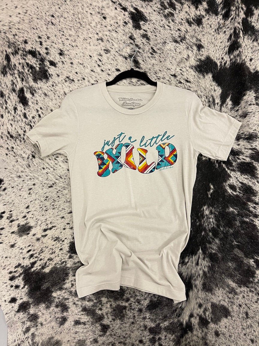 Just a Little Wild Aztec Graphic T-shirtCreamS