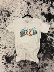 Just a Little Wild Aztec Graphic T-shirtCreamS