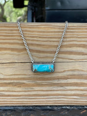 Marbled Turquoise Bar NecklaceTurquoiseOS