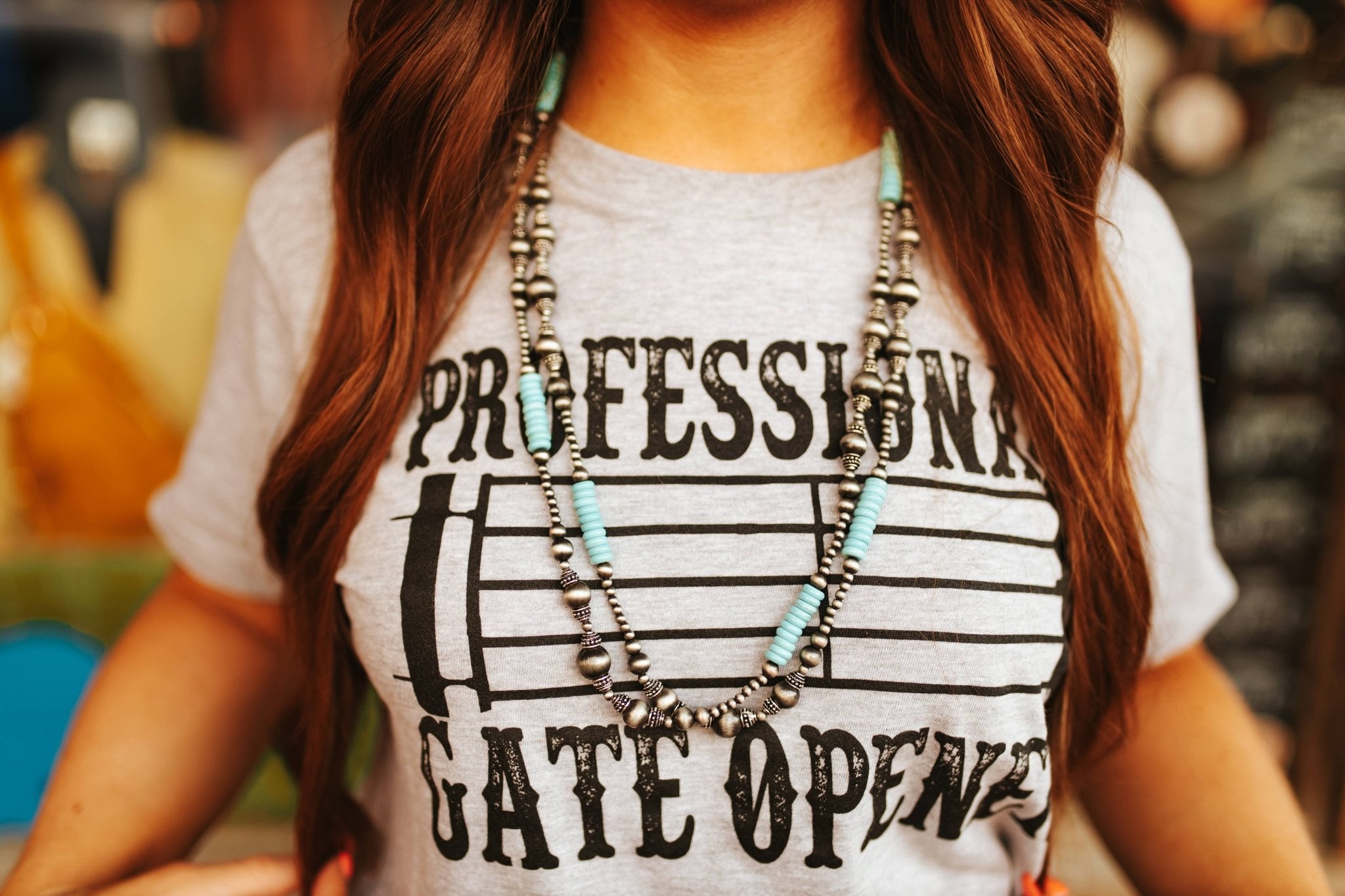 Multi Faux Navajo Pearl and Turquoise Disc Layering NecklaceTurquoiseOS