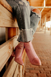 Nashville Rhinestone Cowgirl BootiesPink5