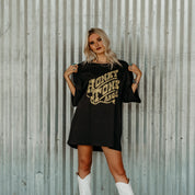 Oversized Honky Tonk Angel Graphic TeeBlackOS