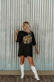 Oversized Honky Tonk Angel Graphic TeeBlackOS
