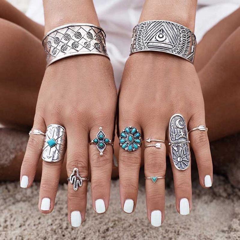 Turquoise deals ring set