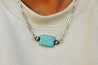 Turquoise Bar Paperclip Chain NecklaceTurquoiseOS