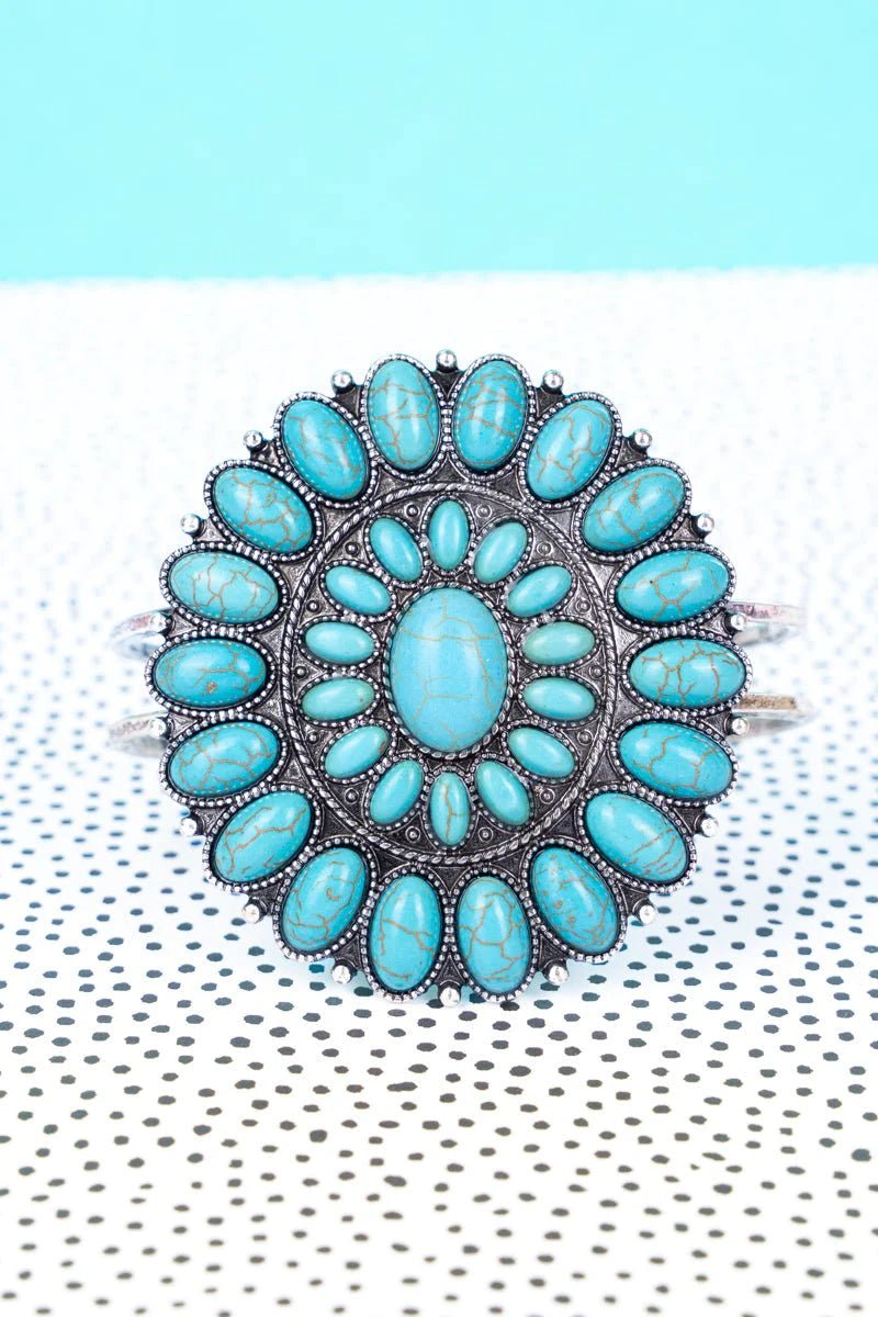 Turquoise Cluster Hinge BraceletTurquoiseOS