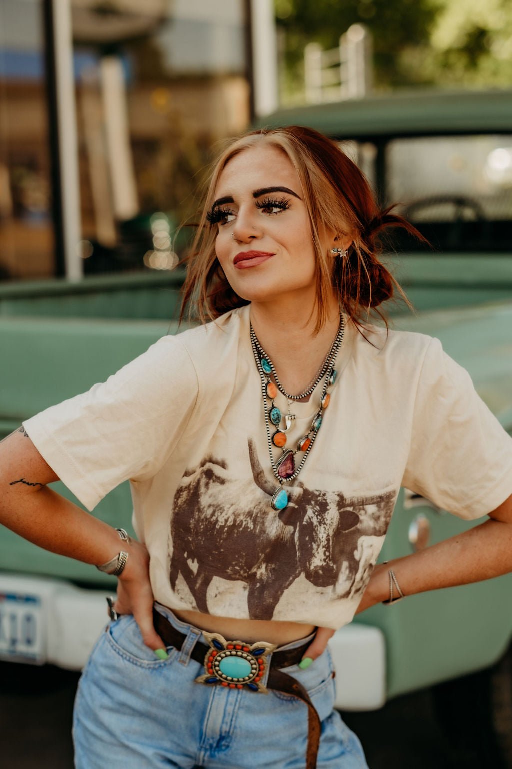 Vintage Longhorn Graphic TeeWhiteS