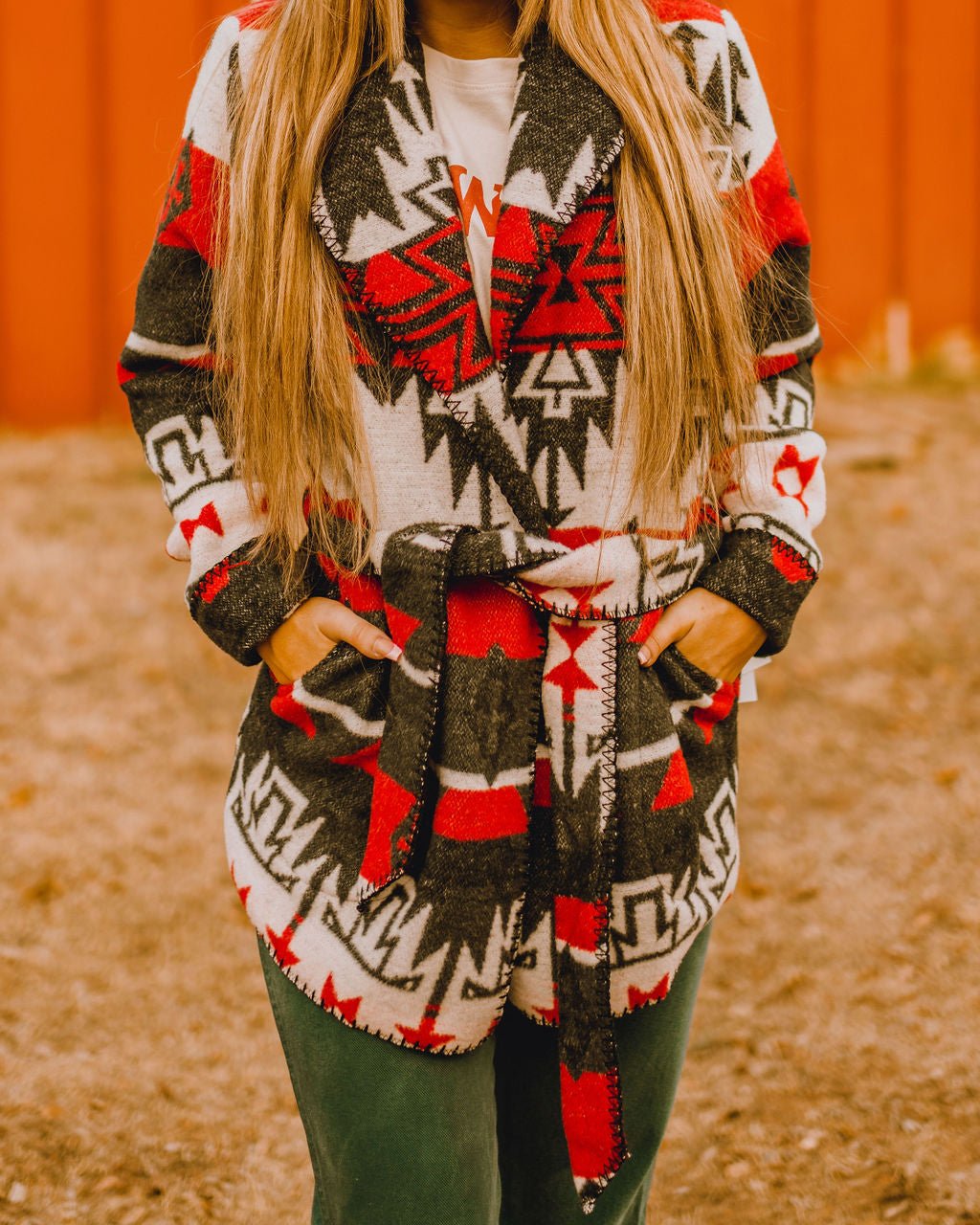 White Montezuma Wrap CoatMultiS