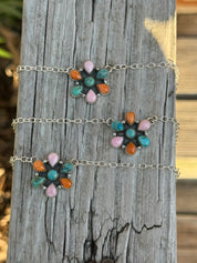 Authentic Multi Stone Flower Cluster Necklace